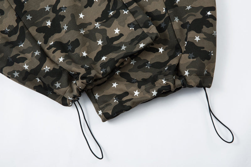 Omirad Star Camo Wide-Leg Sweatpants | Military Streetwear