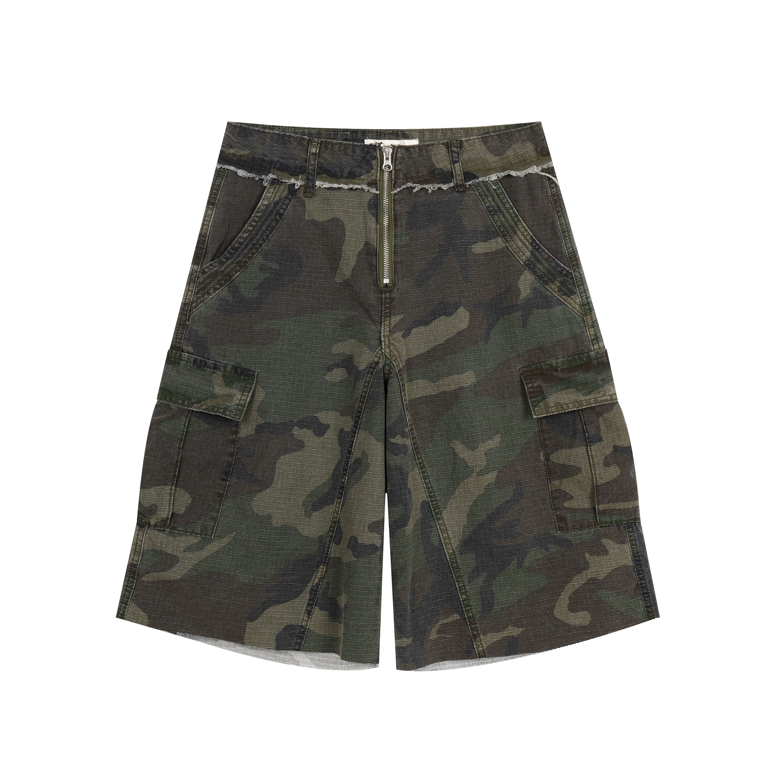 Camouflage Cargo Shorts | Oversized Wide-Leg Streetwear
