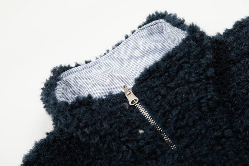 Reversible Sherpa & Striped Corduroy Jacket | Cropped Fit