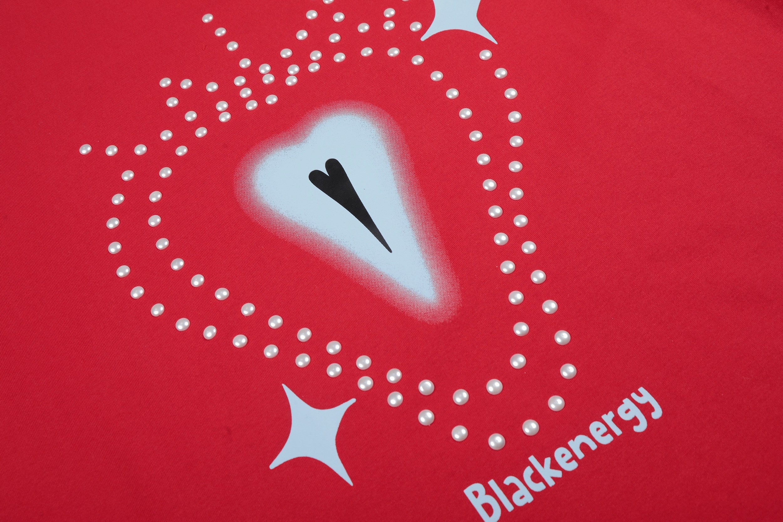 Omirad Crystal Heart Graphic Tee | Rhinestone Dot Print