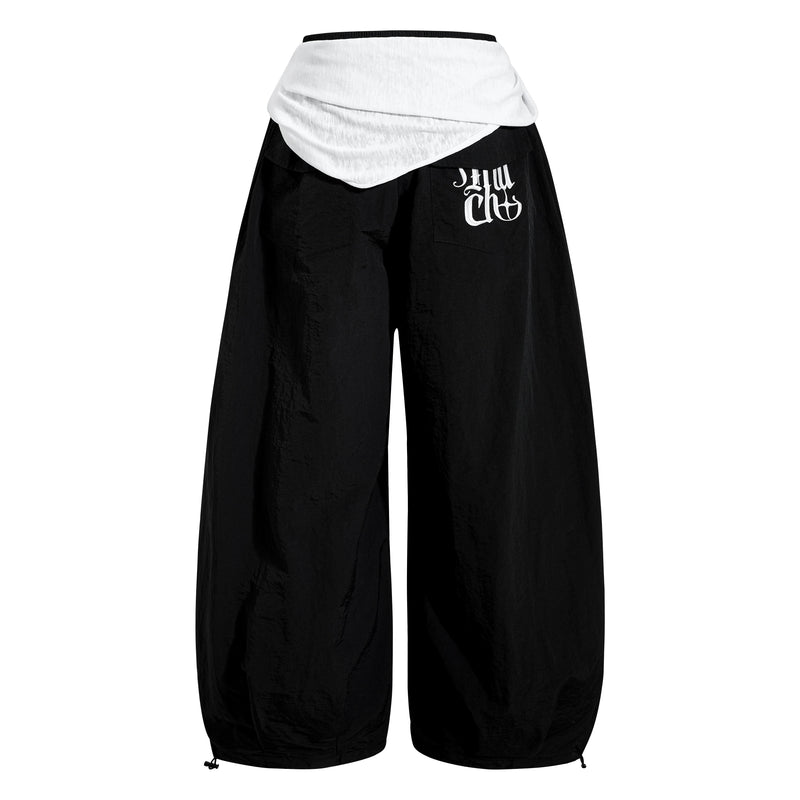 Omirad Layered Utility Wide-Leg Pants | Streetwear Nylon