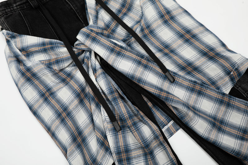 Omirad Layered Plaid Skirt-Pants | Deconstructed Streetwear