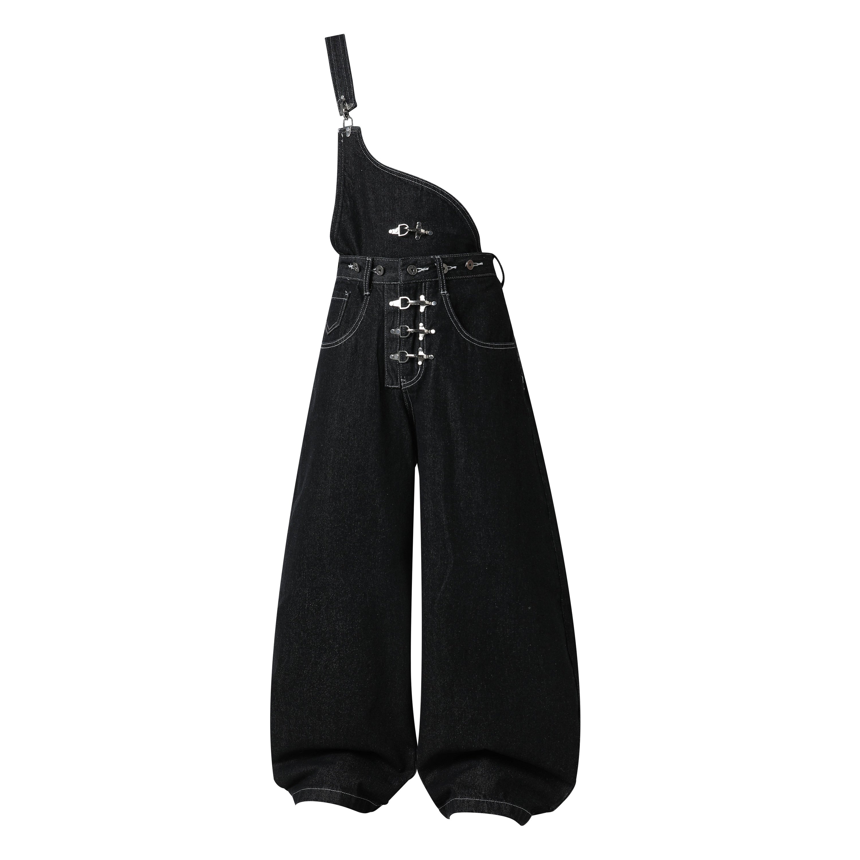 Omirad Hardware Strap Wide-Leg Jeans | Streetwear Denim
