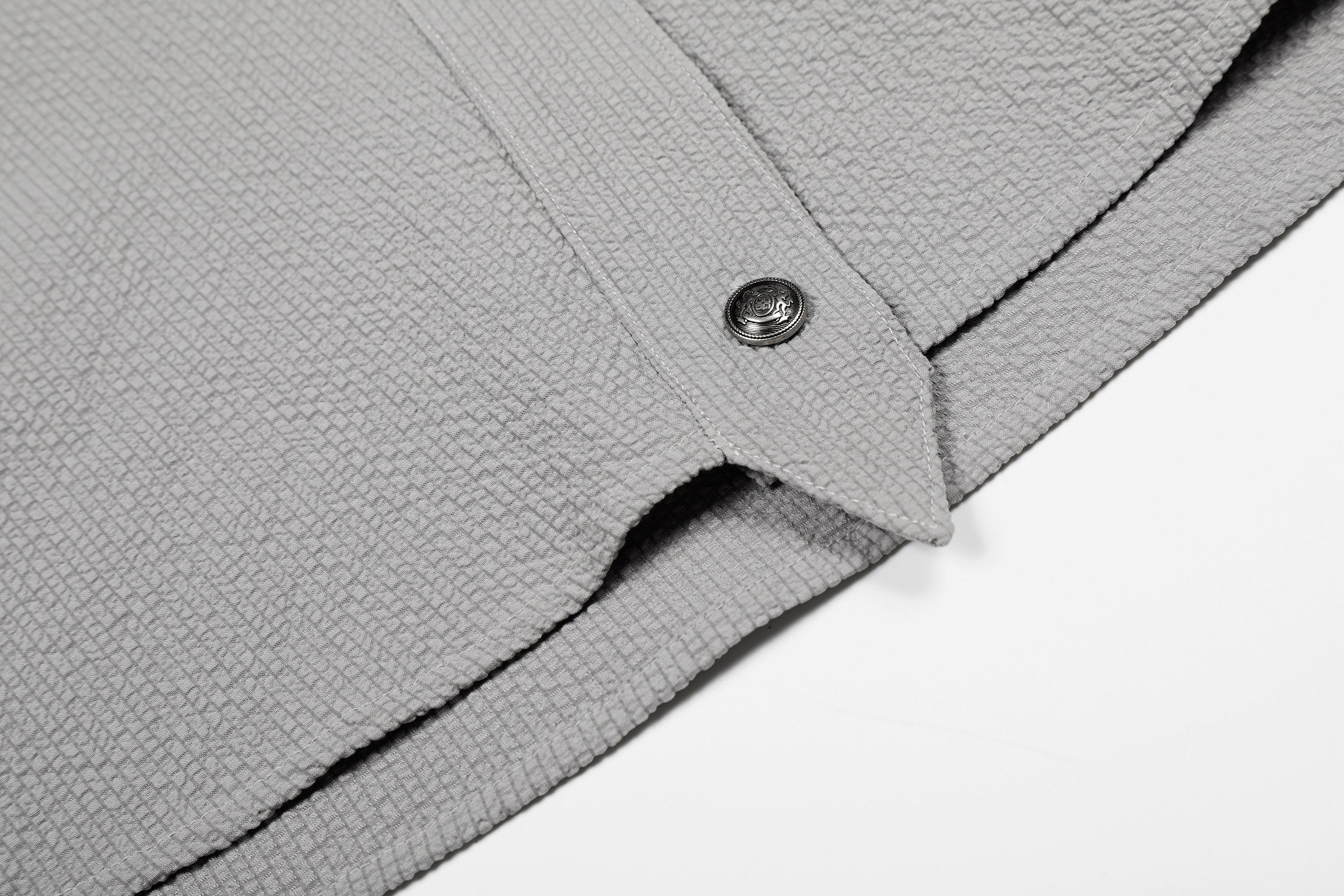 Omirad Asymmetrical Stand-Collar Cotton Shirt | Minimal Streetwear