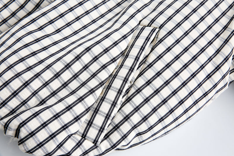 Checkered Faux-Fur Lined Oversized Jacket | SEAKOFF