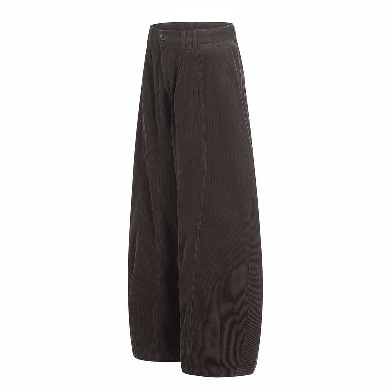 Omirad Wide-Leg Corduroy Pants | 100% Cotton Pleated Trousers