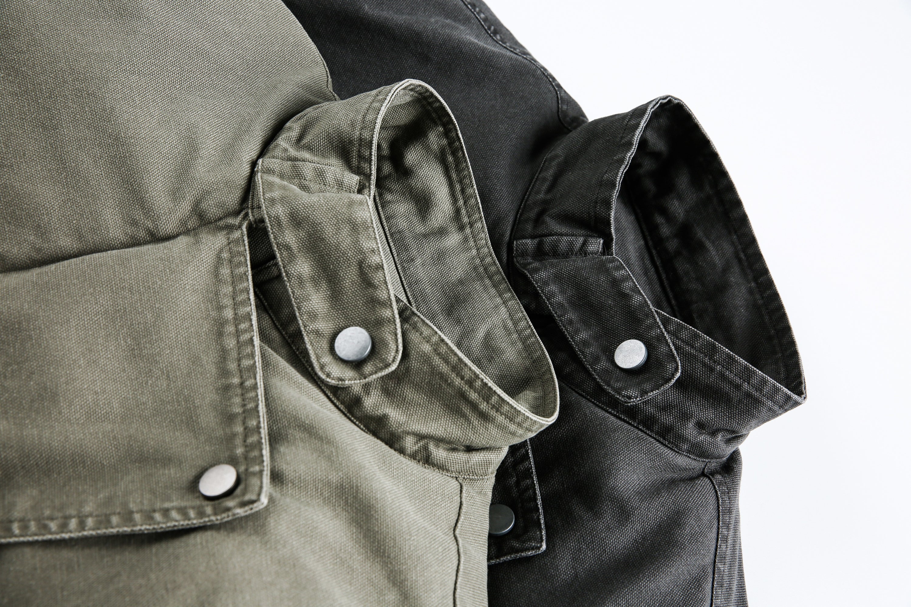 Metal Clasp Utility Jacket | Military-Inspired Cotton Jacket