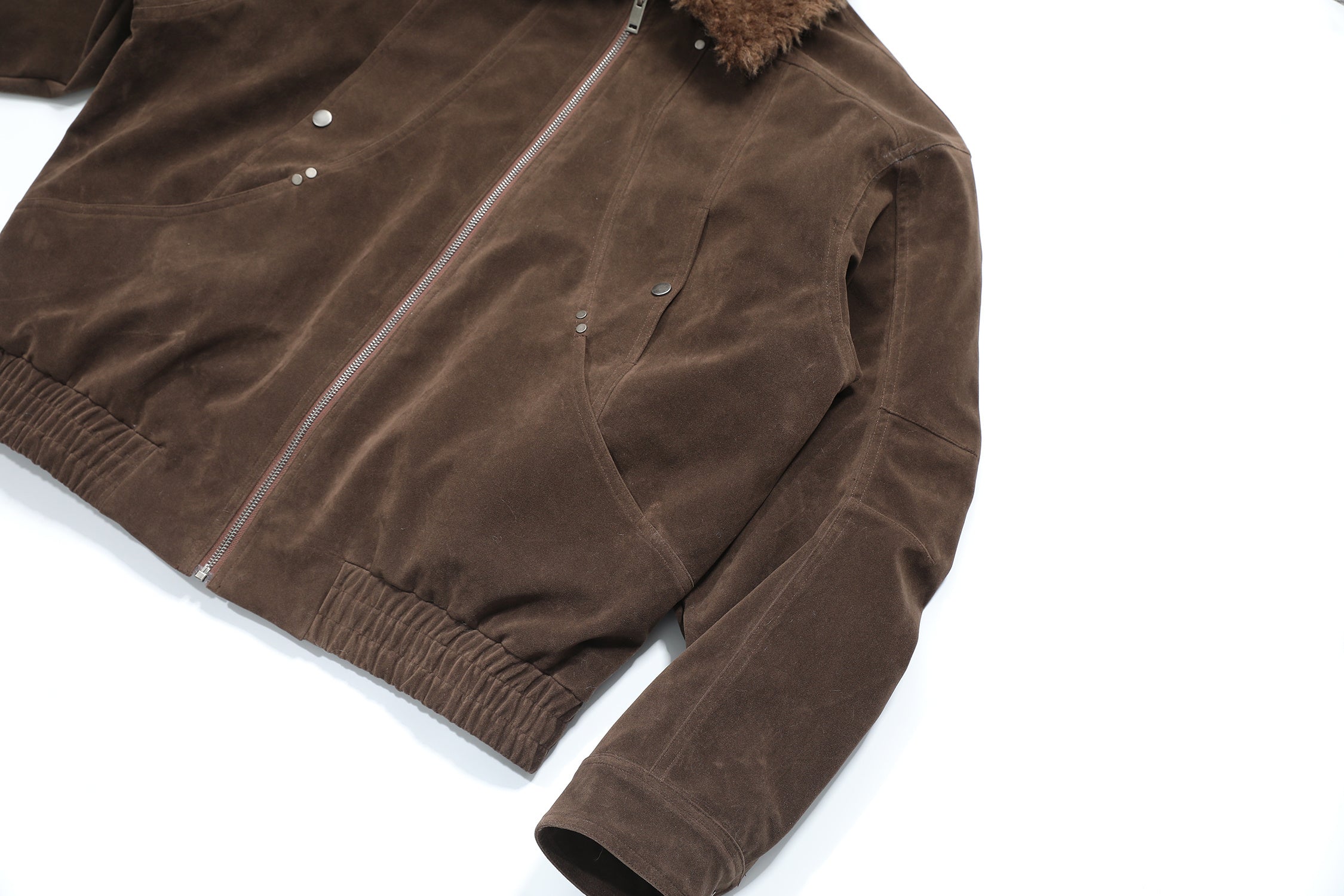 Faux-Fur Collar Vintage Bomber Jacket | Retro Aviator Style