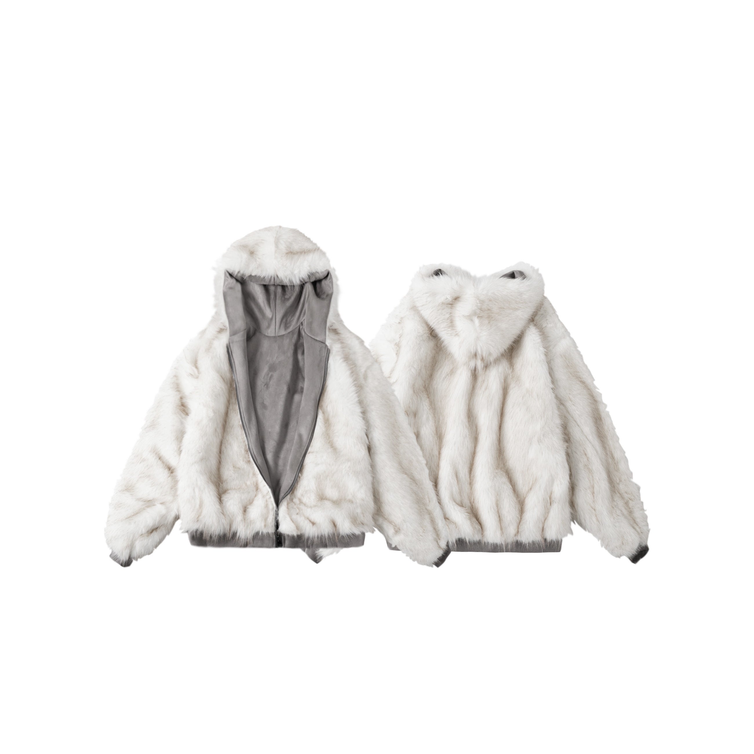 Omirad Reversible Faux Fur Hooded Jacket | Two Looks in One