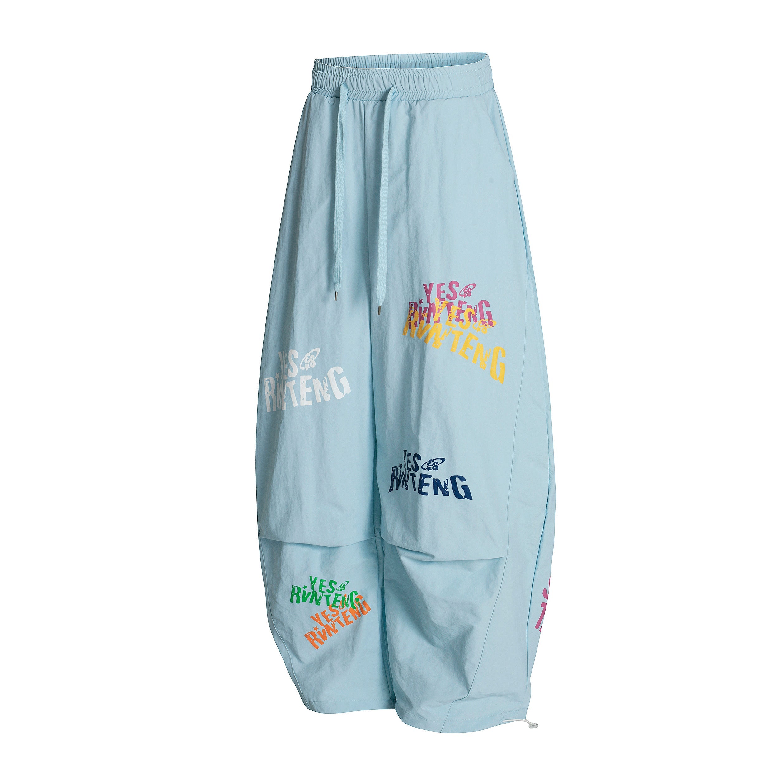 Omirad YES RVNTENG Multicolor Print Wide-Leg Nylon Pants
