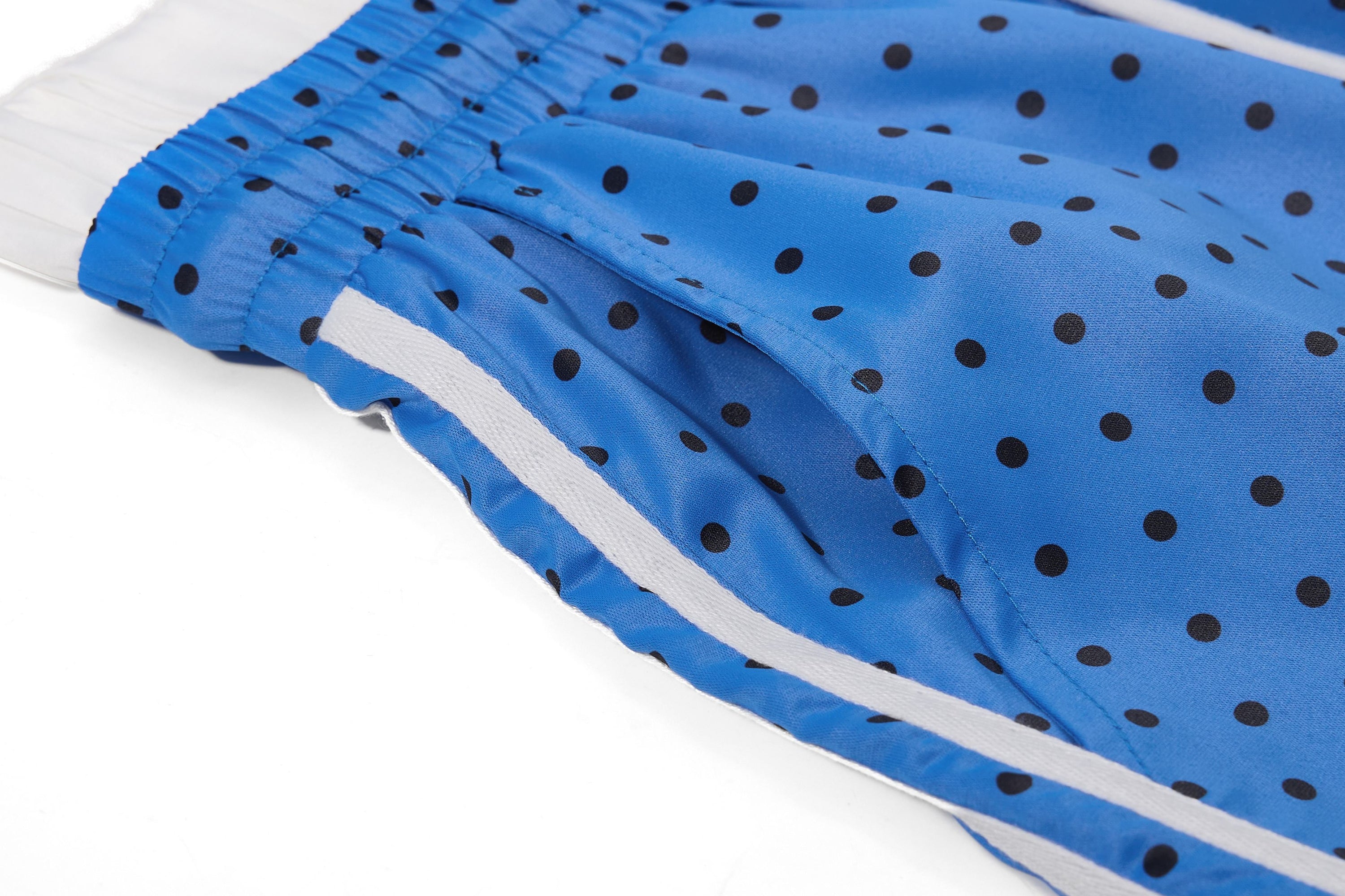 Polka Dot Wide-Leg Track Pants with Side Stripes | SEAKOFF