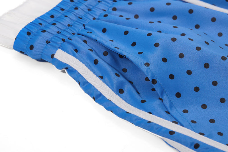 Polka Dot Wide-Leg Track Pants with Side Stripes | SEAKOFF