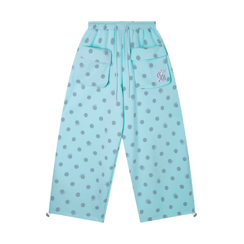 Omirad Polka Dot Cargo Wide-Leg Pants | Pastel Streetwear