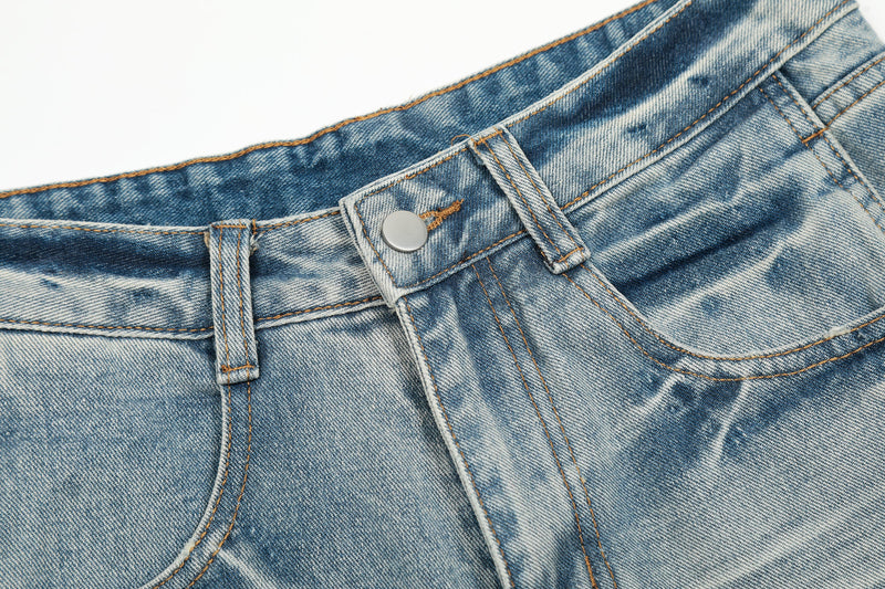 Omirad Vintage Wash Wide-Leg Denim Pants | Oversized Fit