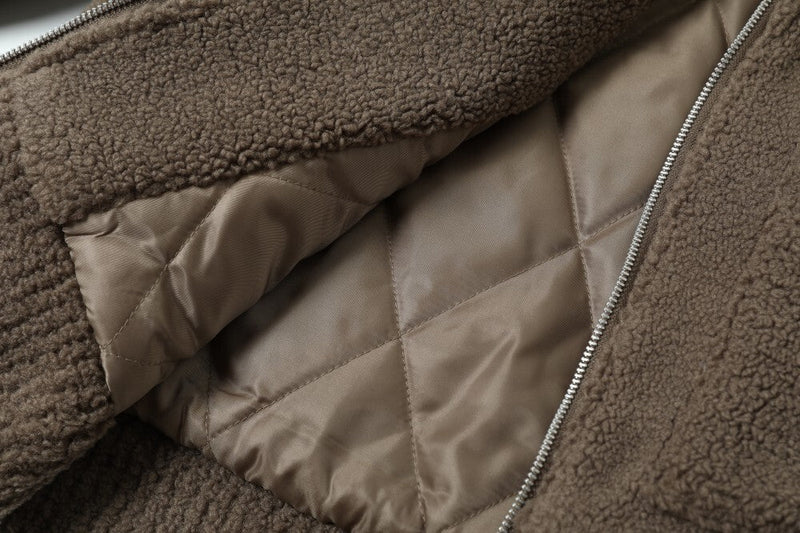 Omirad Teddy Fleece Hooded Jacket | Plush Zip-Up Hoodie