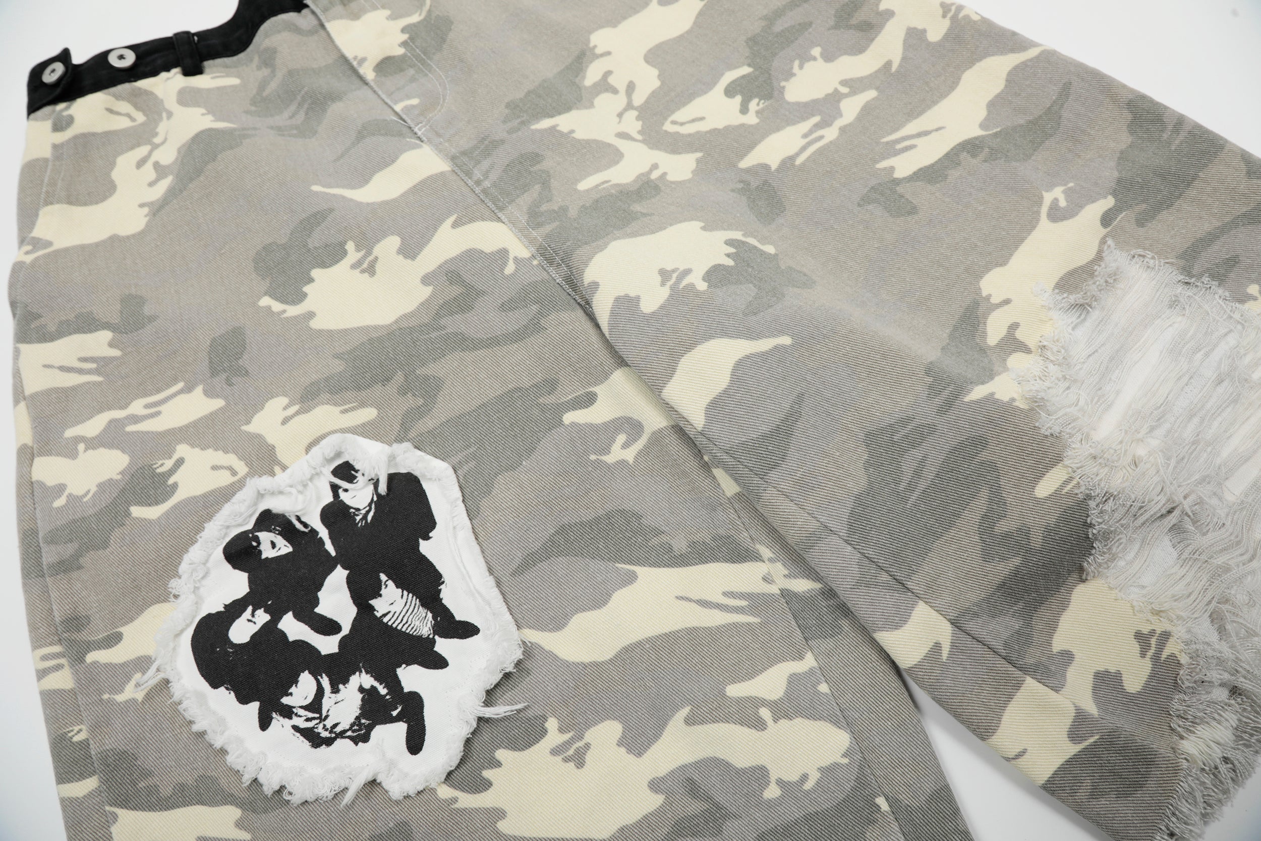 Omirad Camo Distressed Jorts | Wide-Leg Shorts