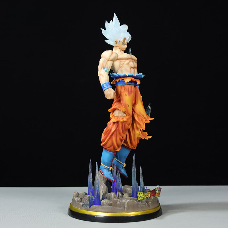 Dragon Ball Z Goku Figura-32 cm, 1.1 kg-Base de iluminación, Dios Super Saiyan