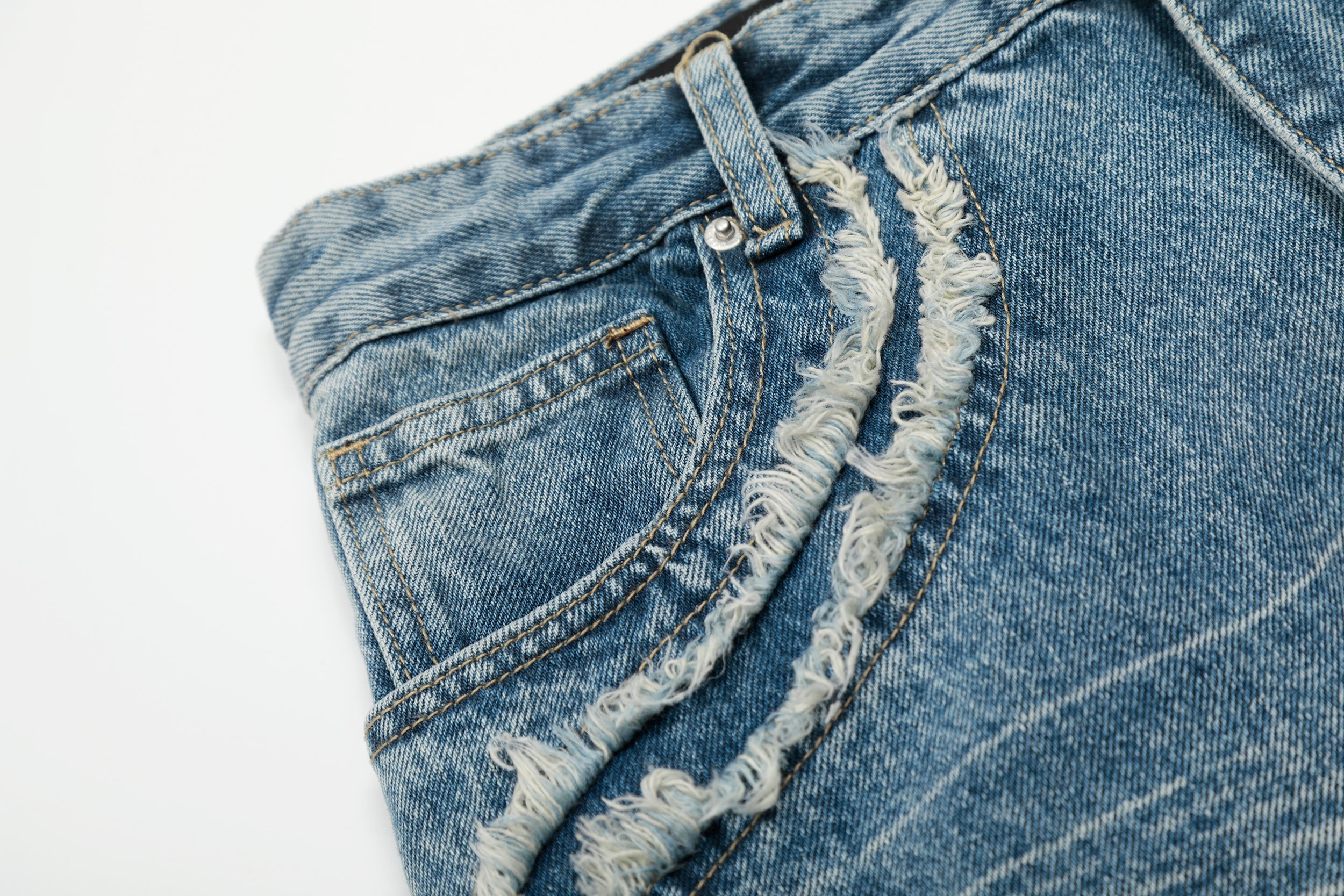 Fringe-Detail Vintage Wide-Leg Jeans | Omirad