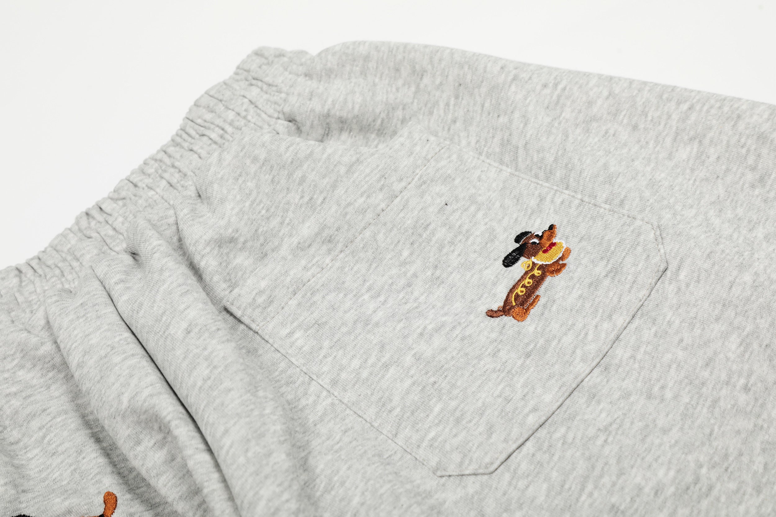 Embroidered Dog Motif Wide-Leg Sweatpants | Omirad