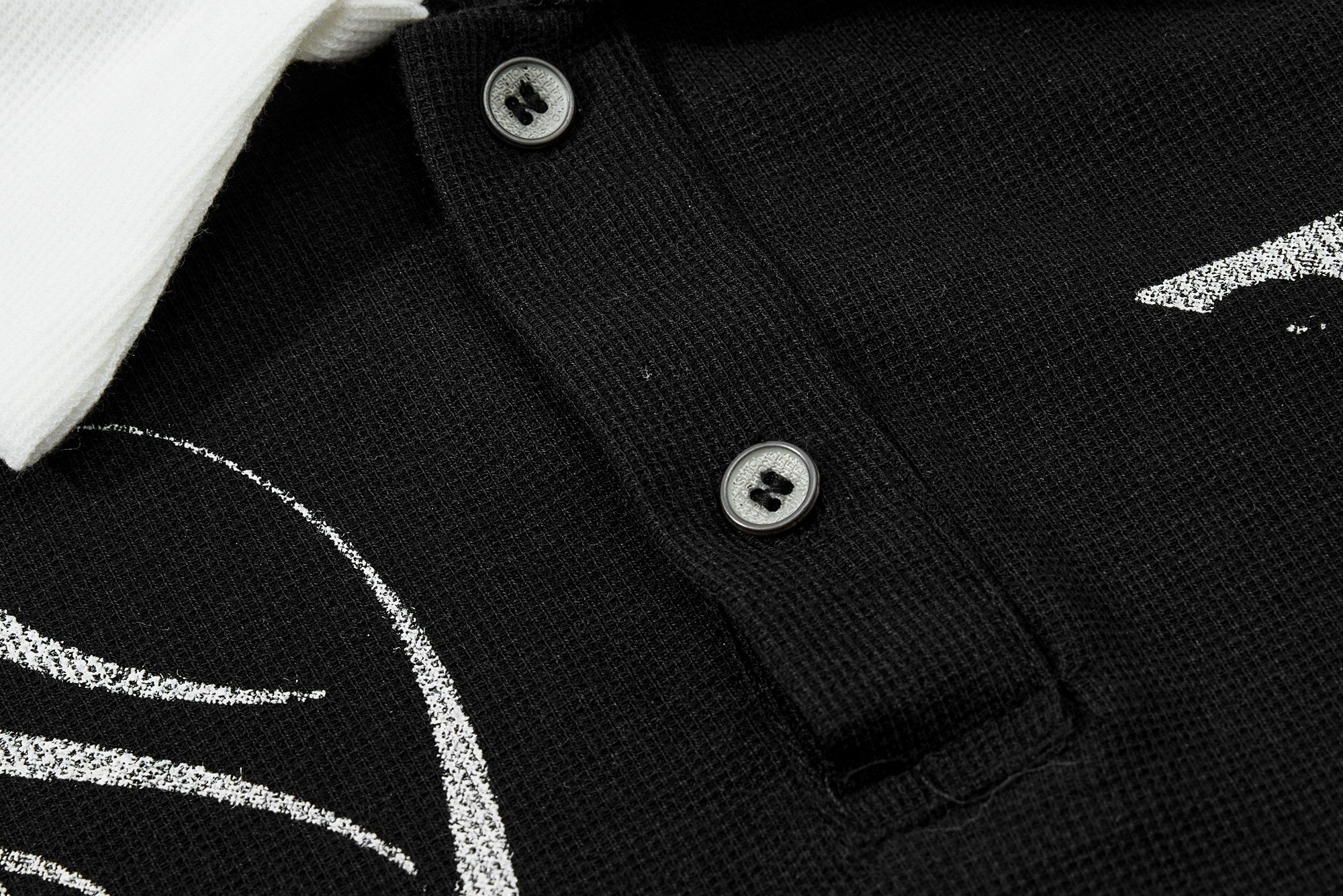 Gothic Star Skull Polo Shirt | Contrast Collar Streetwear