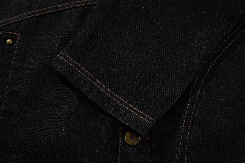 Omirad Curved Seam Denim Jacket | Dark Indigo Cotton