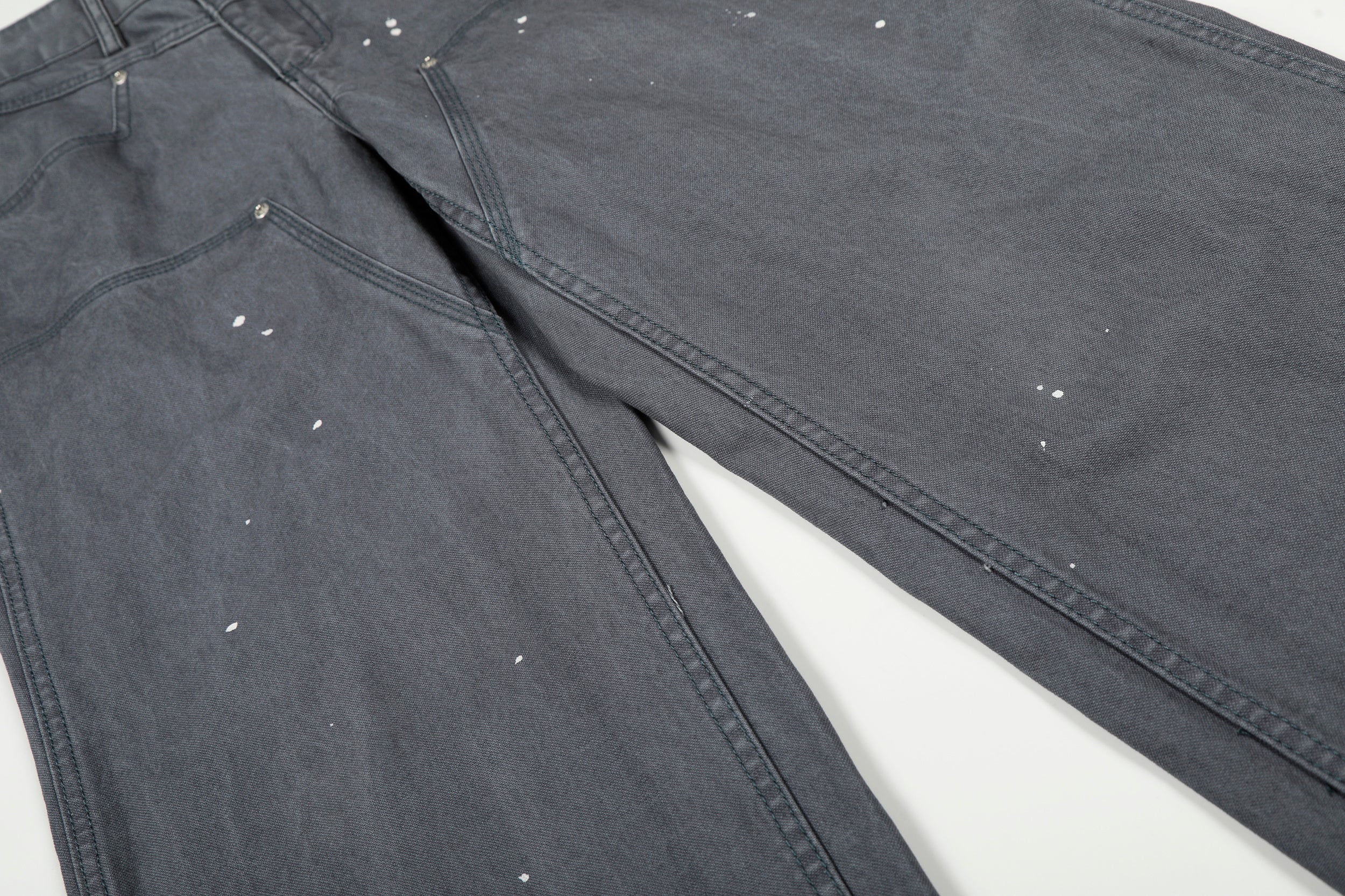 Paint-Splatter Utility Wide-Leg Jeans | Workwear Street Style