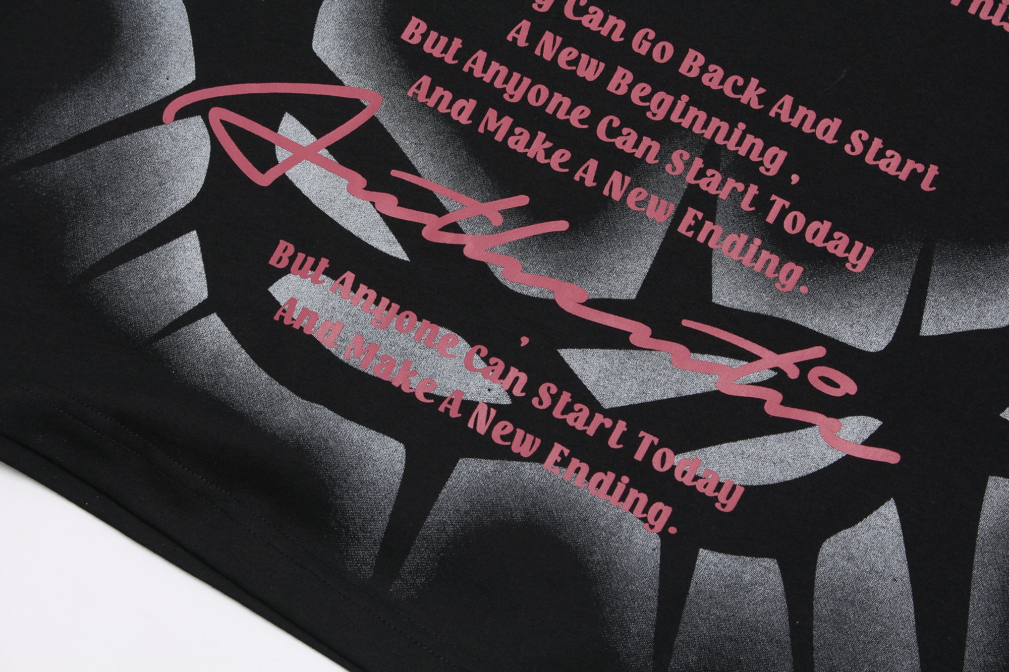 Gothic Airbrush Crown of Thorns Typography T-Shirt
