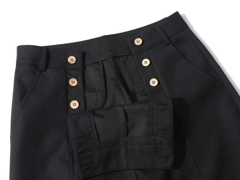 Wide-Leg Button-Front Trousers | Nautical Sailor Style