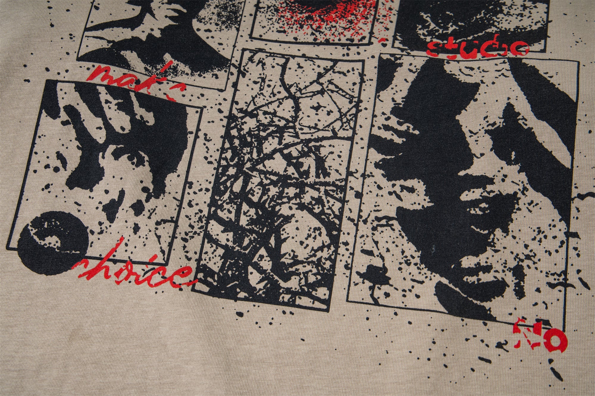 Omirad Layered Camo-Sleeve Distressed Graphic Tee | SEAKOFF