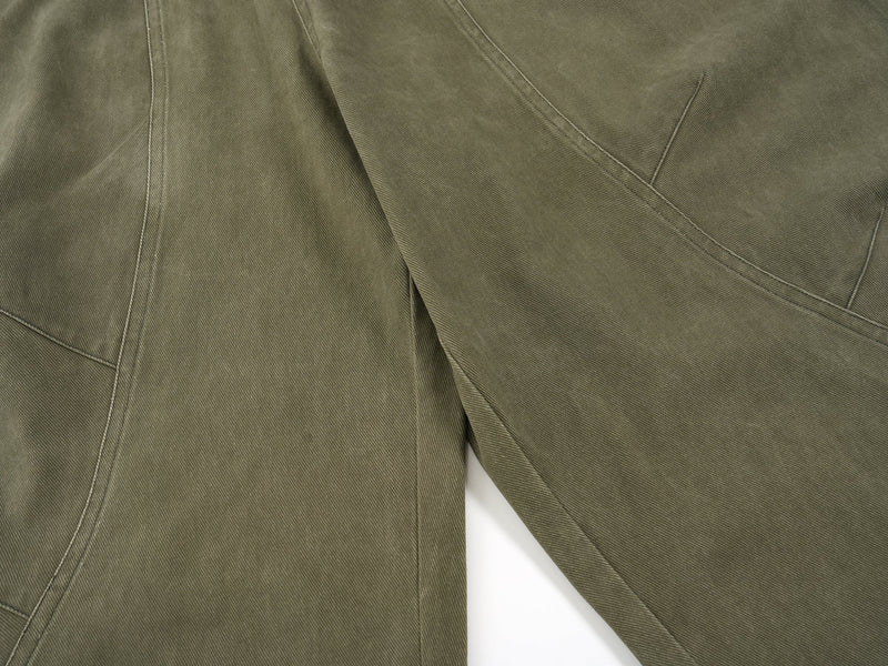 Curved-Cut Barrel Leg Pants | Heavyweight Cotton Trousers
