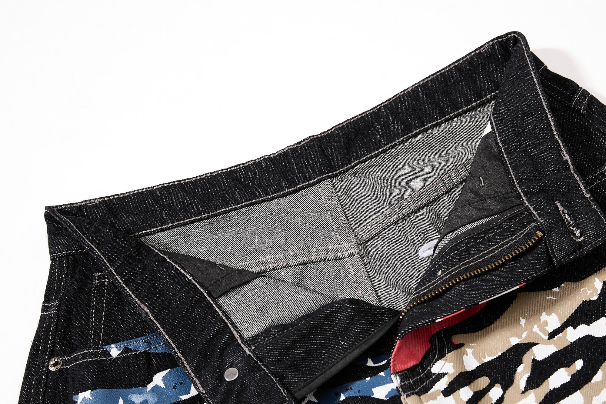 Vintage American Flag Baggy Jeans | Y2K Wide-Leg Denim