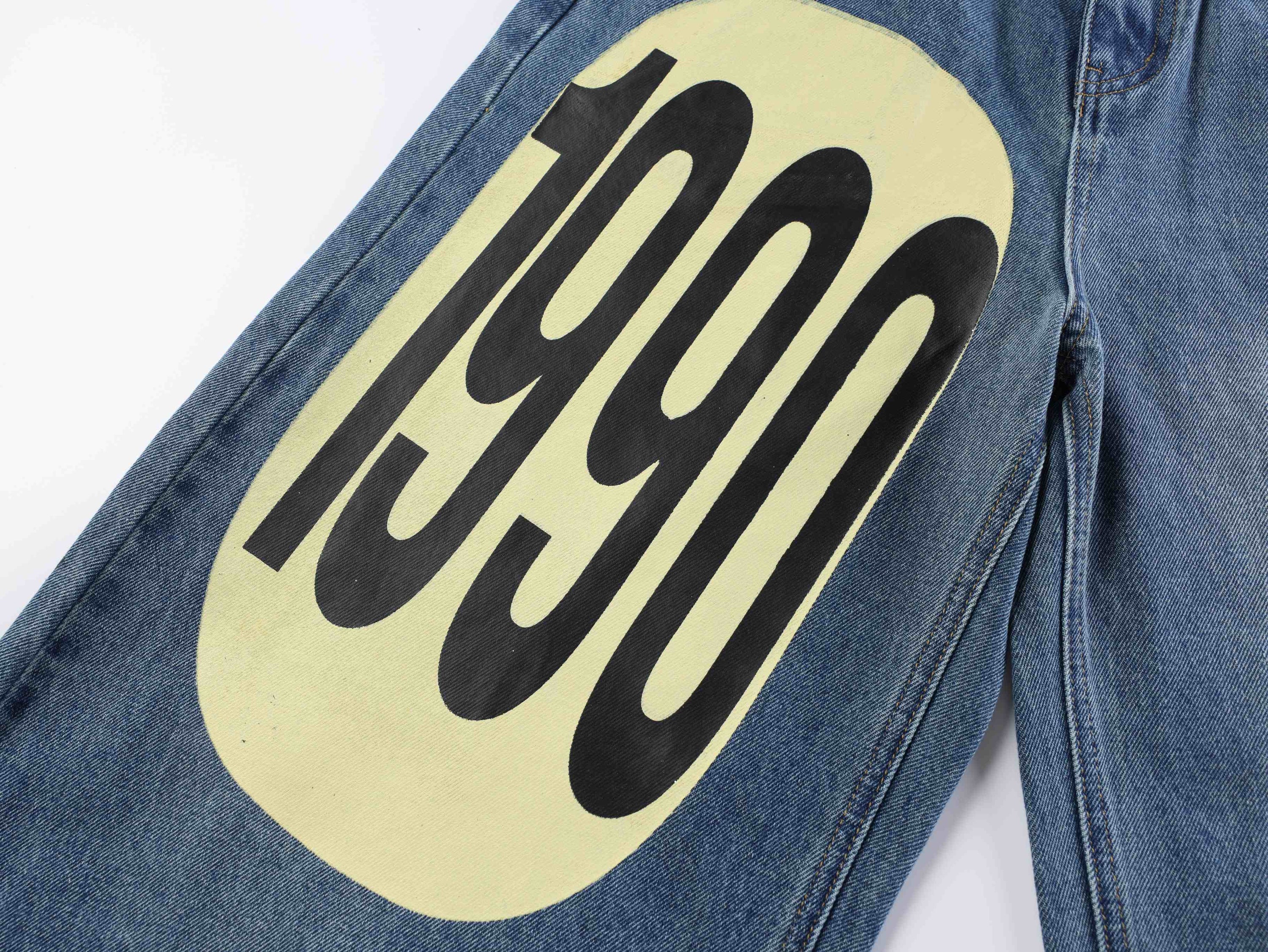 Omirad 1990 Graphic Wide-Leg Jeans | Retro Streetwear Denim