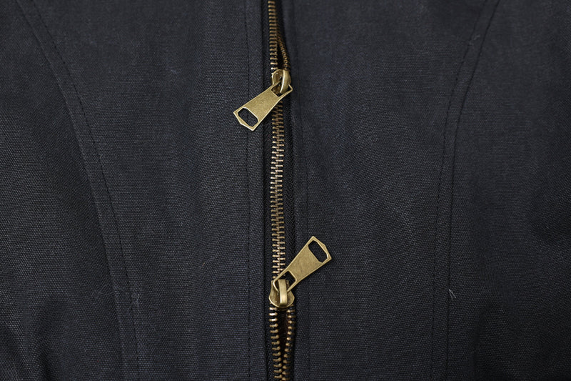 Omirad Vintage Hooded Cropped Cotton Bomber Jacket