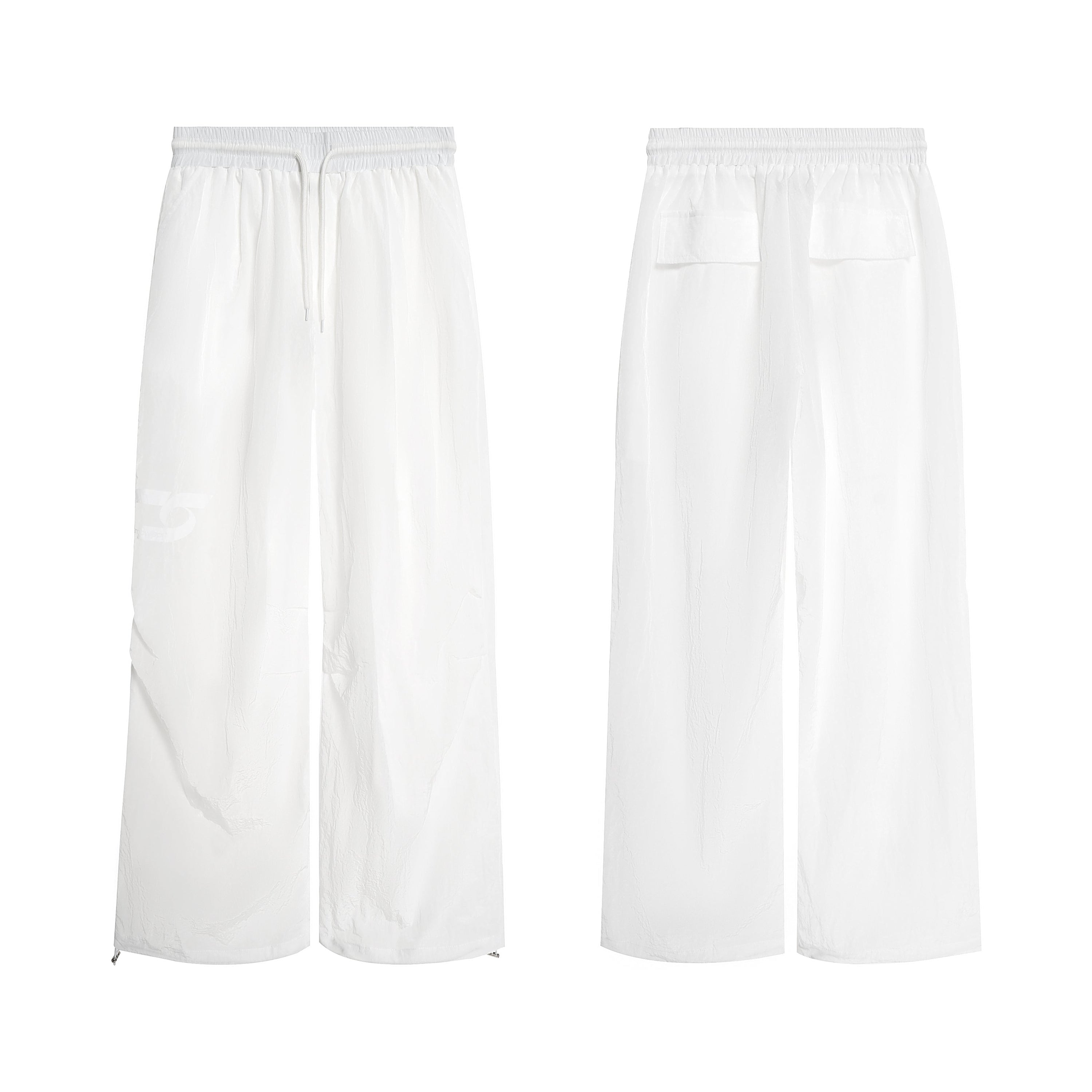 Omirad Sheer Nylon Wide-Leg Track Pants | Translucent Street Style