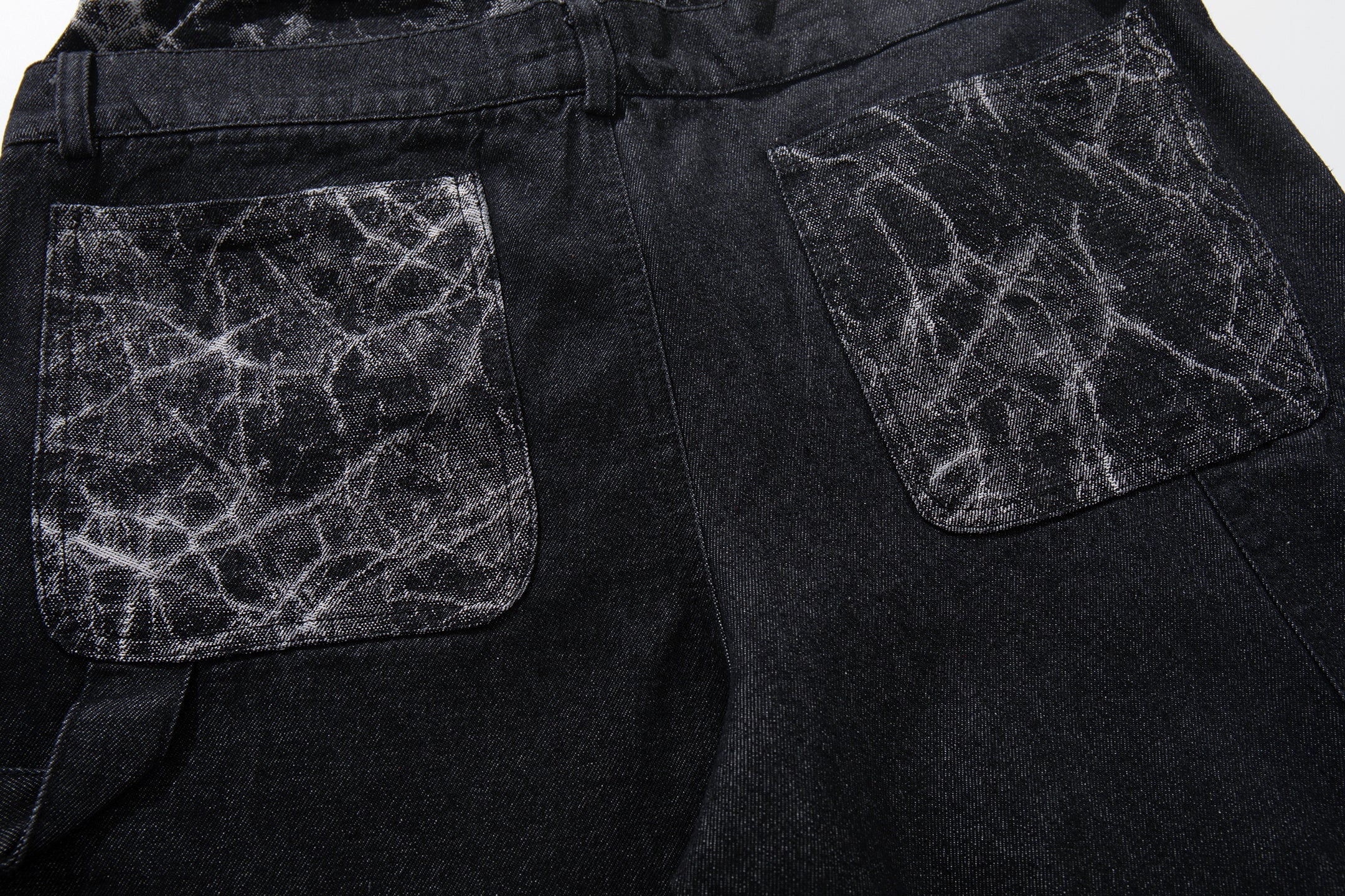 Omirad Cracked Panel Wide-Leg Denim Pants | Streetwear