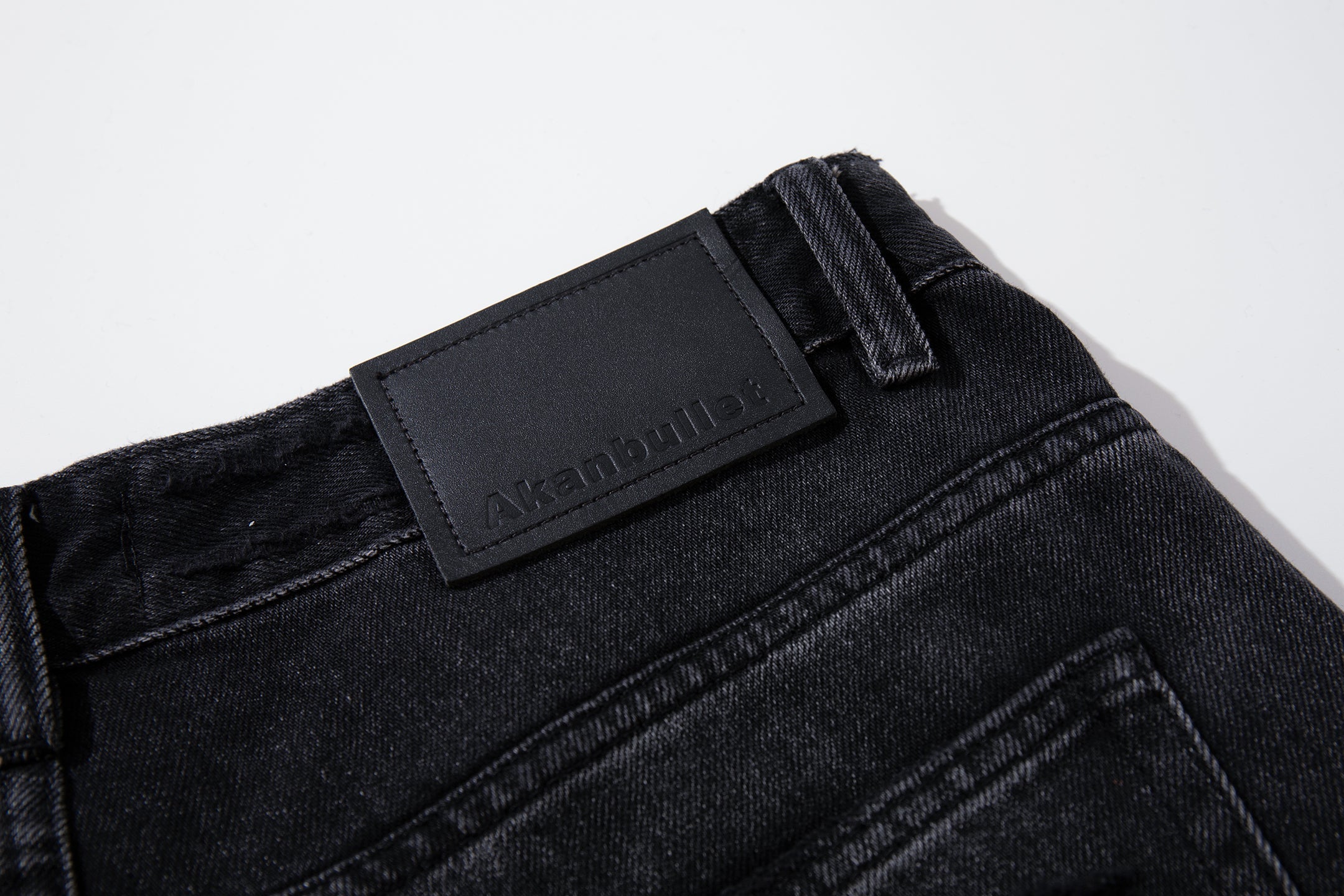 Omirad Coated-Distress Wide-Leg Jeans | Deep Charcoal Denim