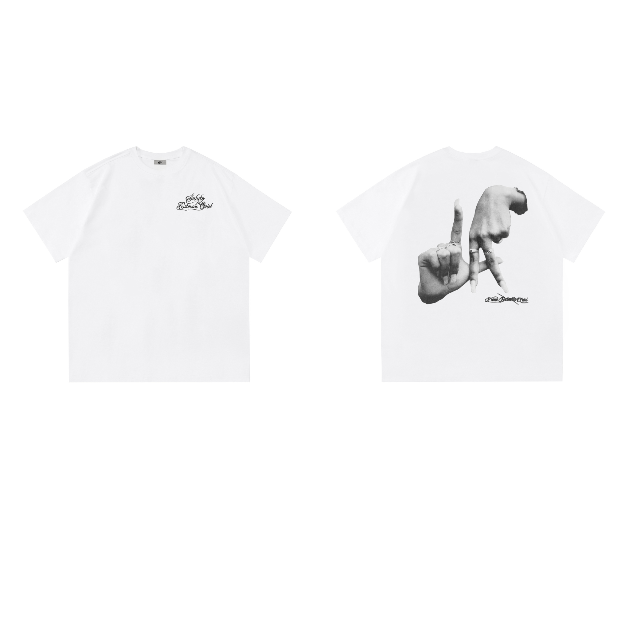 Saludo Estevan Oriol Hand Graphic Oversized Tee
