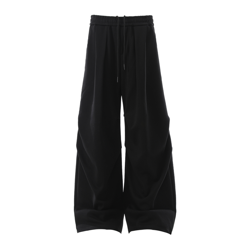 Sculpted 3D Pleat Wide-Leg Sweatpants | Oversized Fit