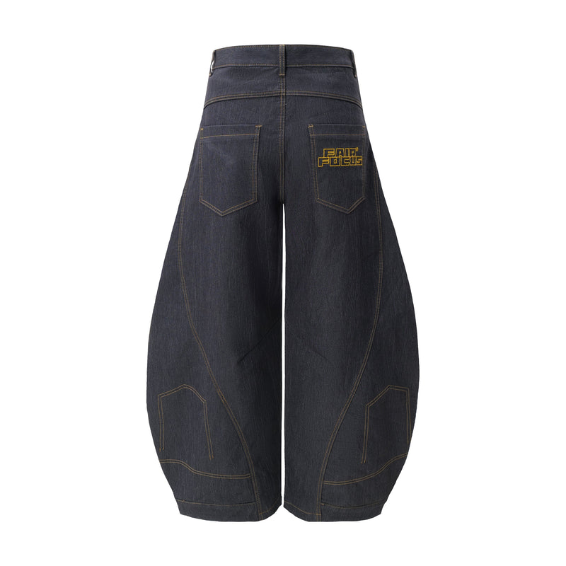 Omirad Curved Volume Wide-Leg Balloon Jeans | SEAKOFF