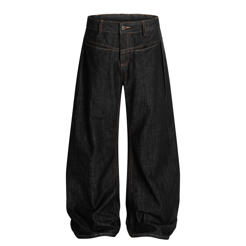 Omirad Wide-Leg Balloon Denim Jeans | Raw Black