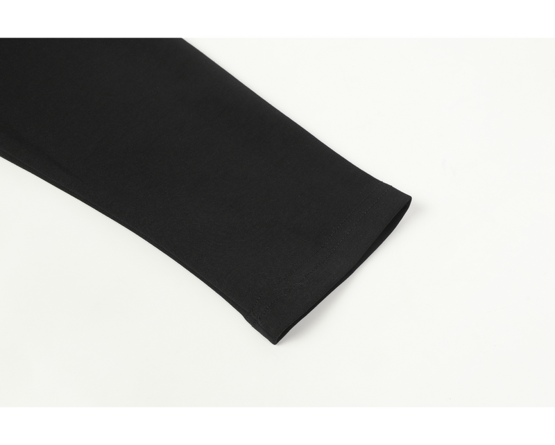 Black long sleeve cuff detail on a shirt sleeve