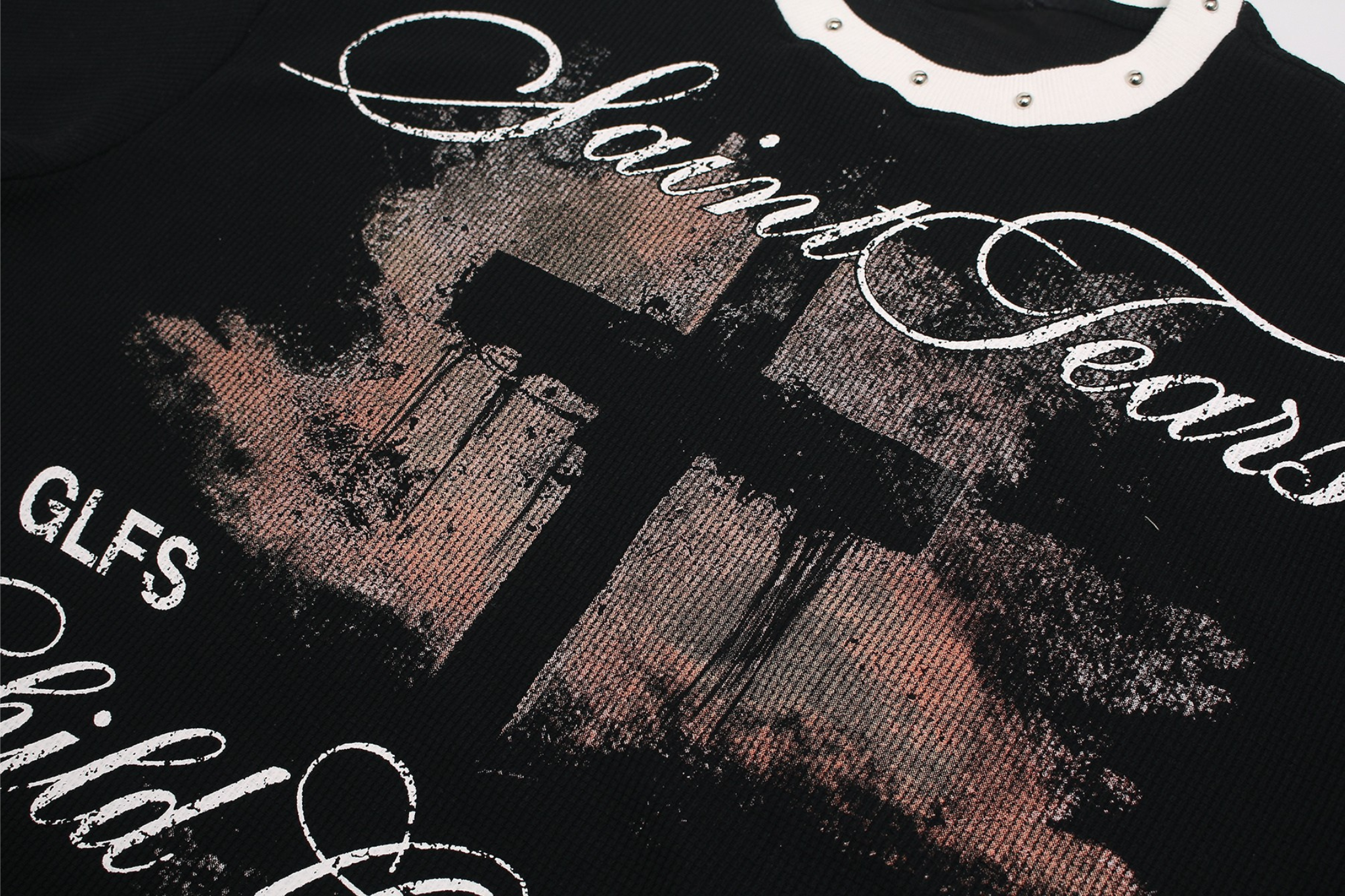Gothic Cross Script Graphic Tee | Streetwear Statement T-Shirt