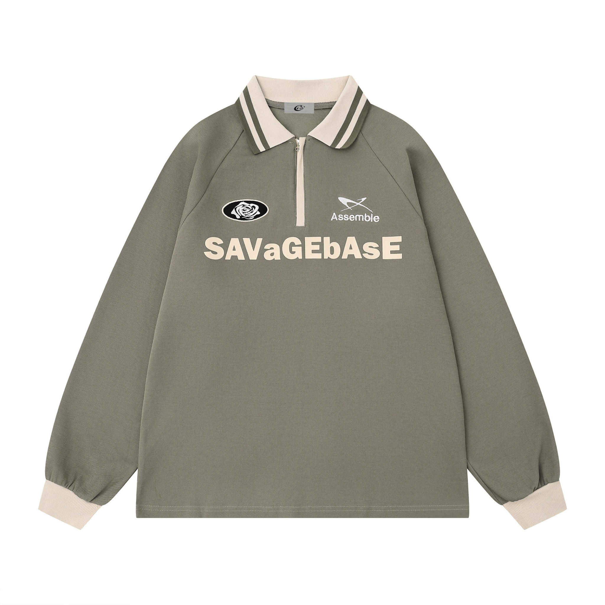SAVaGEbAsE Retro Rugby Polo Sweatshirt | Varsity Streetwear