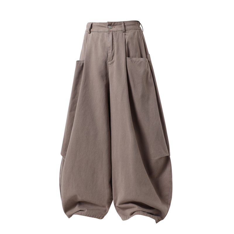 Omirad Classic Barrel Pants | Wide Leg Cotton Trousers