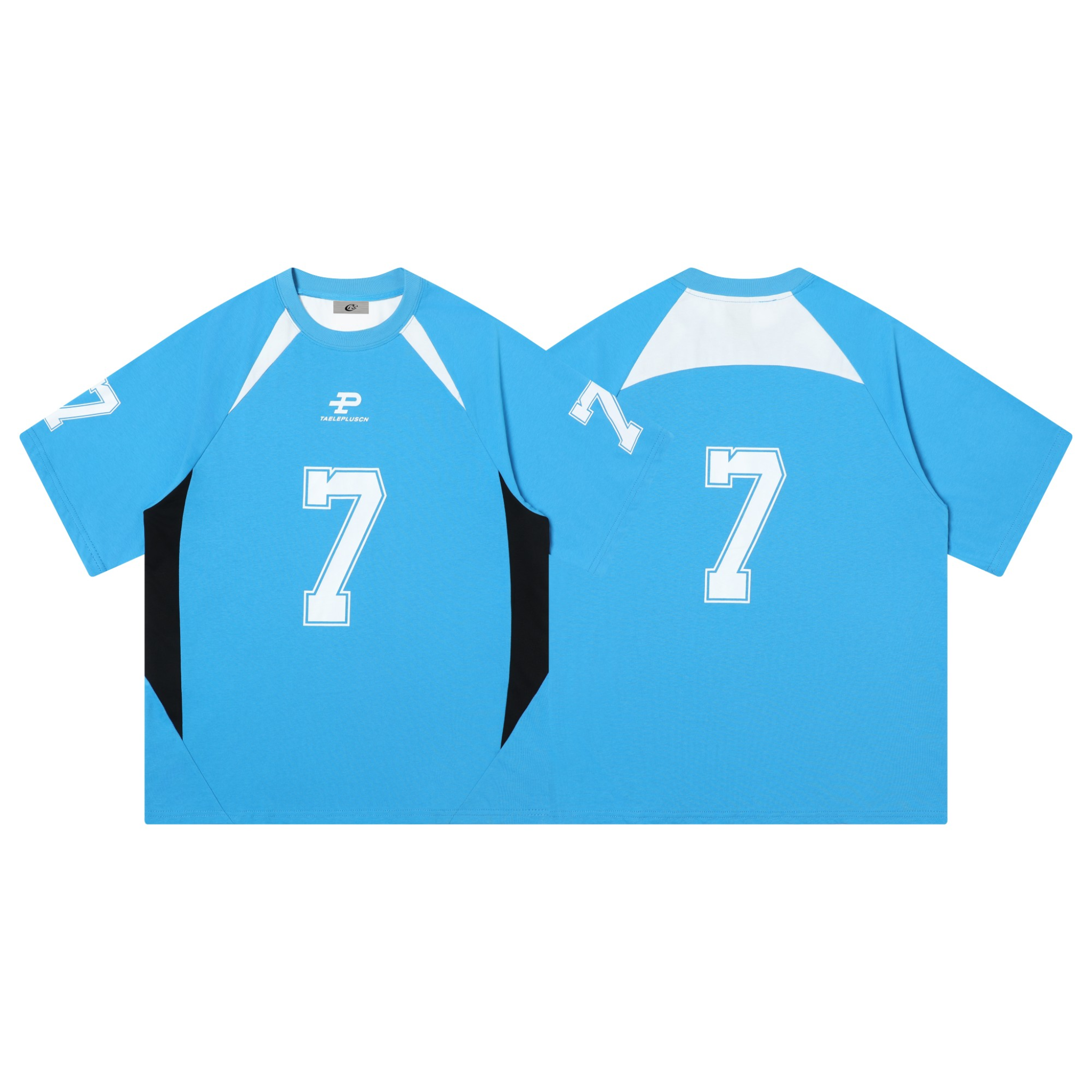 Number 7 Varsity Jersey Tee | Colorblock Streetwear T-Shirt