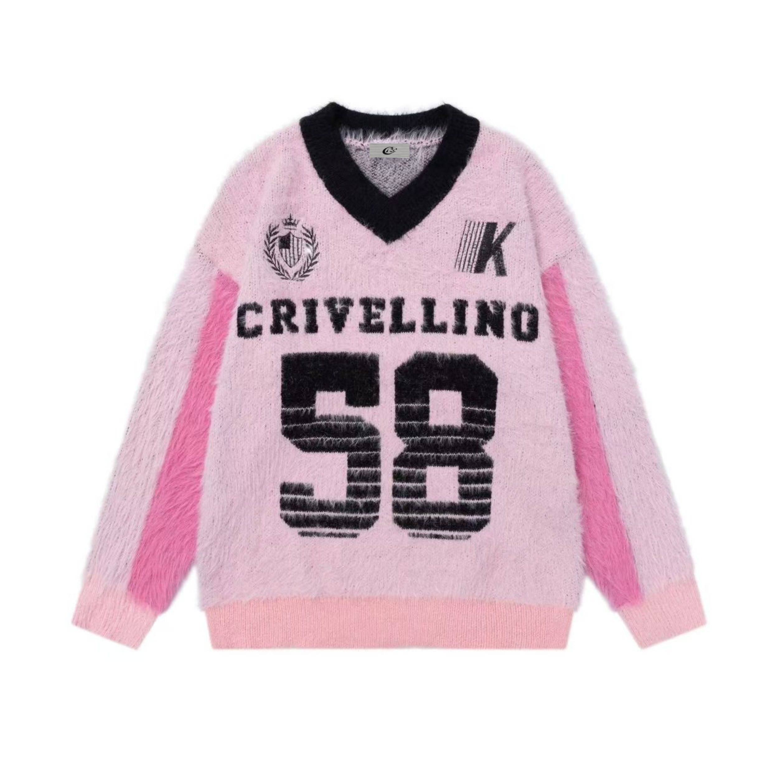 Crivellino 58 Retro Varsity Fuzzy Knit Sweater | Collegiate
