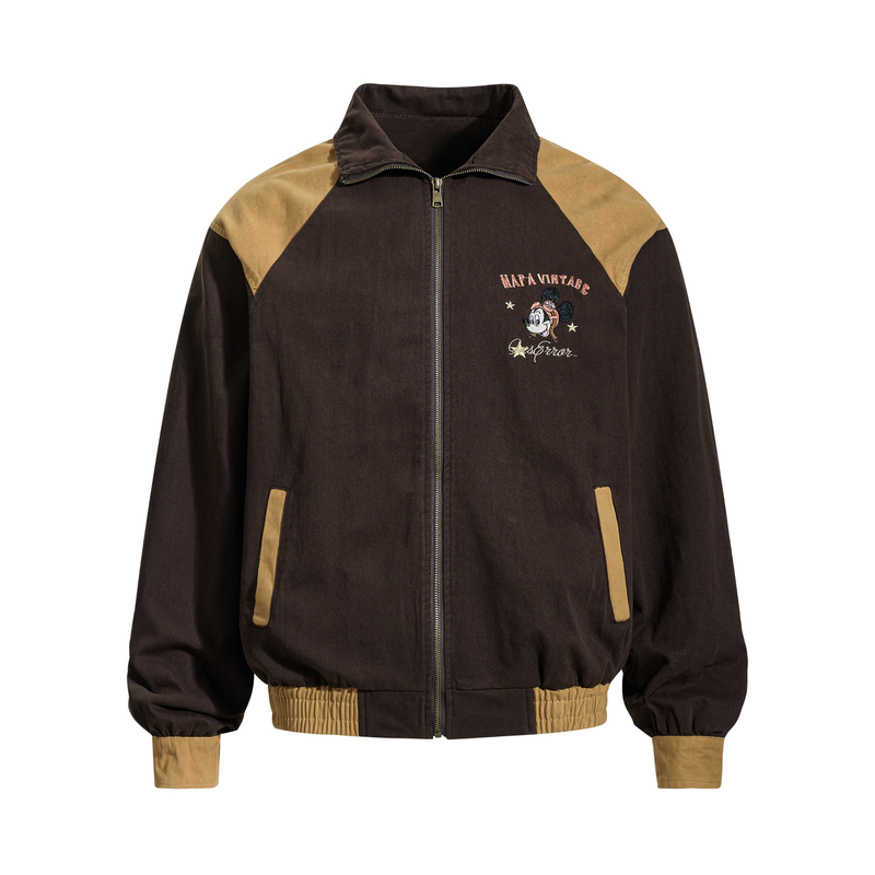 Mafa Vintage Raglan Bomber Jacket | Retro Mickey Embroidery