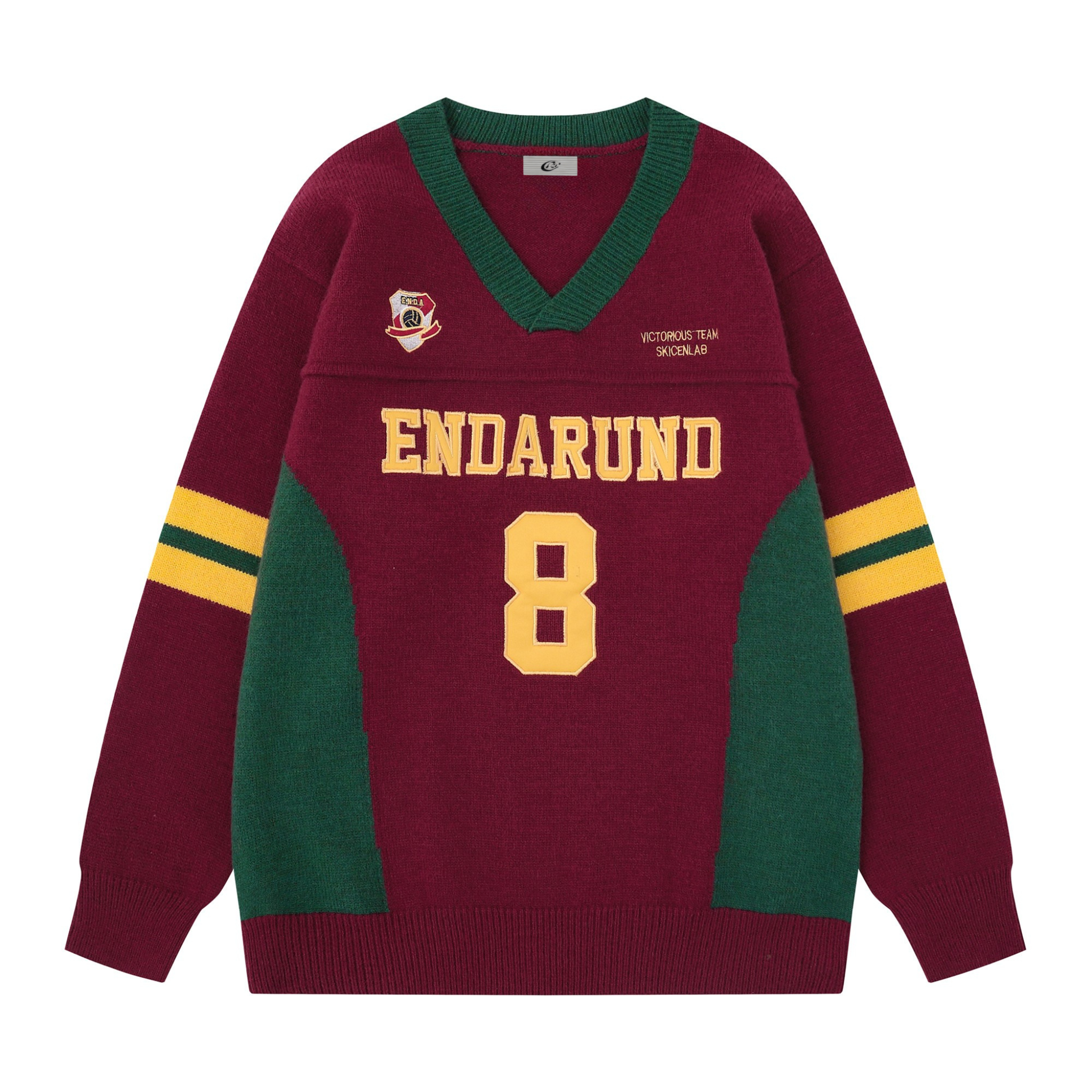 Varsity Number 8 Knit Sweater | Collegiate Color Block