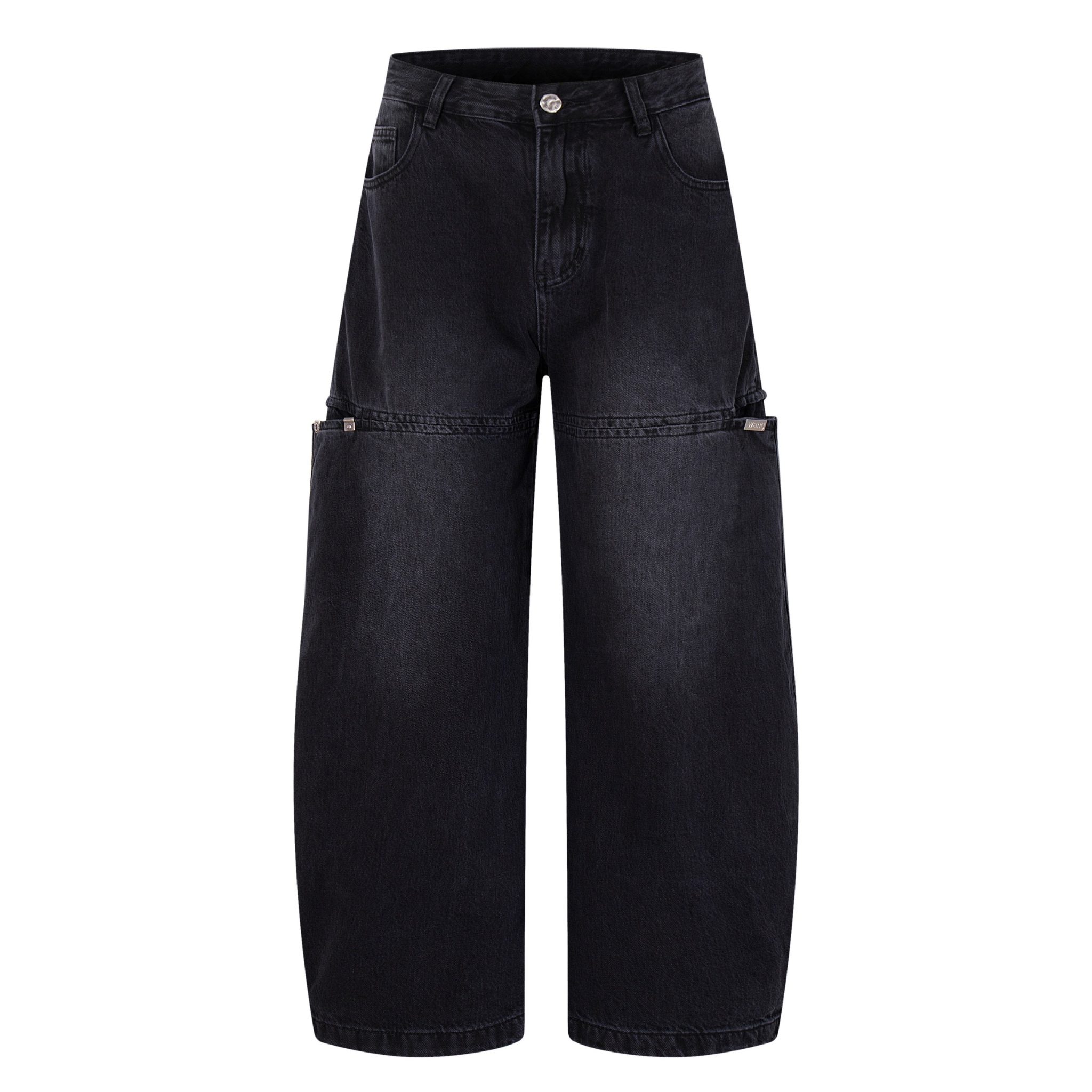Omirad Split-Panel Utility Wide-Leg Jeans | Dark Wash