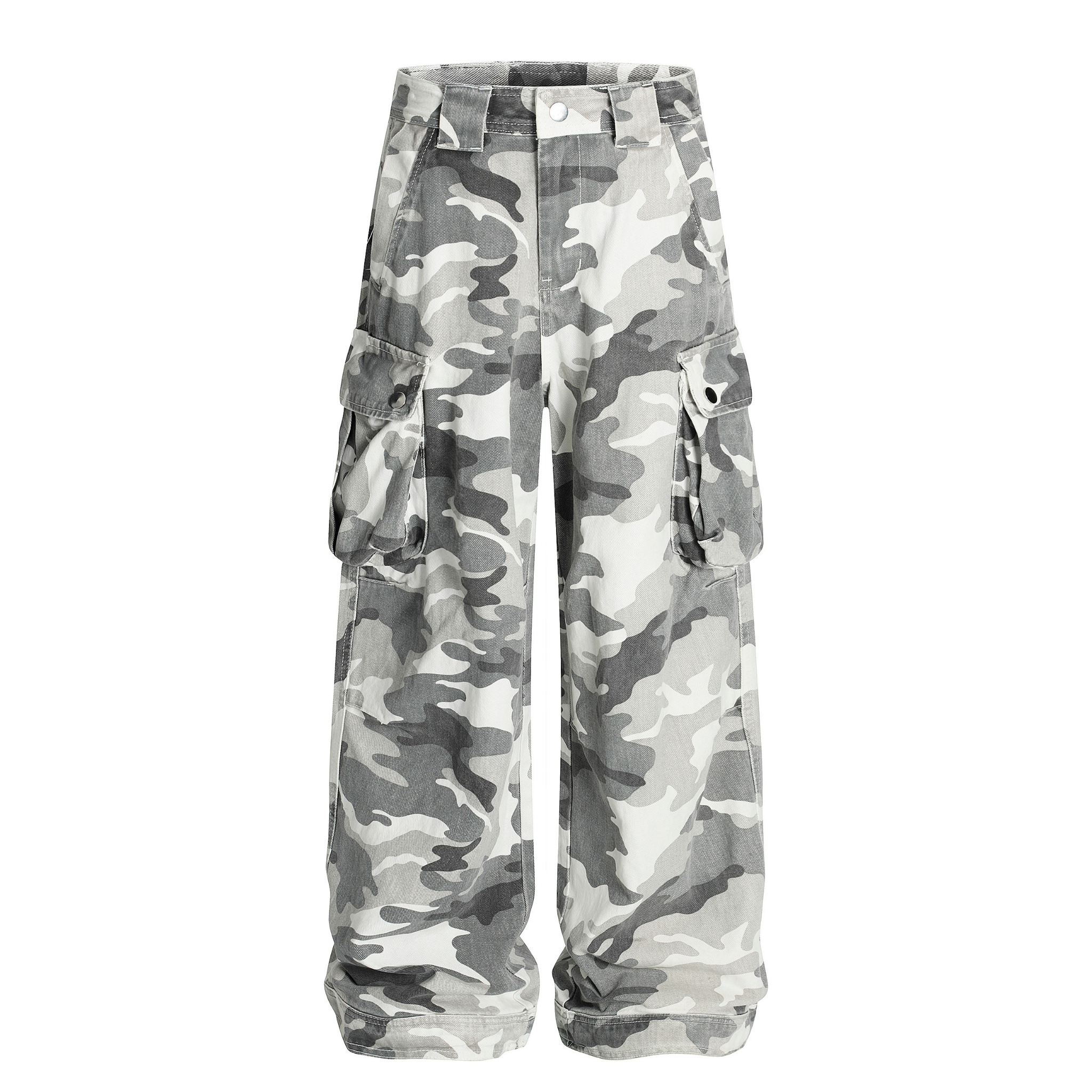 Arctic Camo Cargo Pants | Wide-Leg Tactical Streetwear